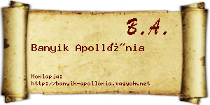 Banyik Apollónia névjegykártya